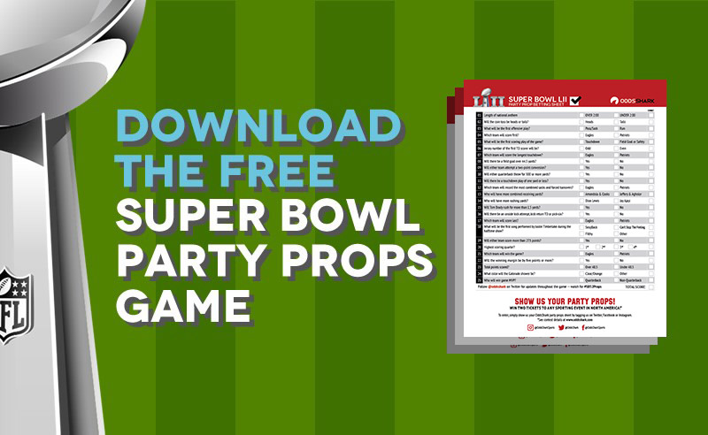 Printable Super Bowl Props Party Game  Odds Shark
