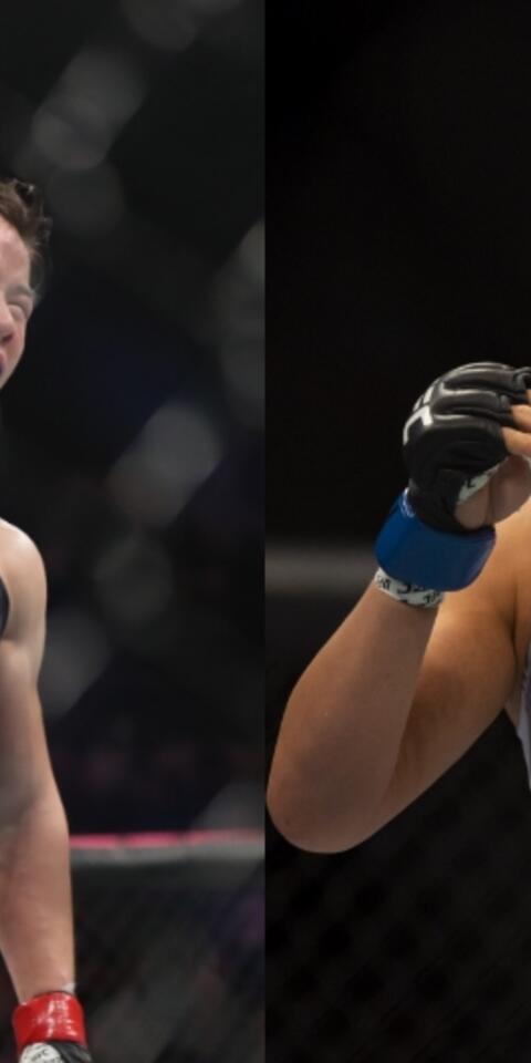 Weili Zhang (left) is favored in the Esparza vs Weili odds ahead of UFC 281