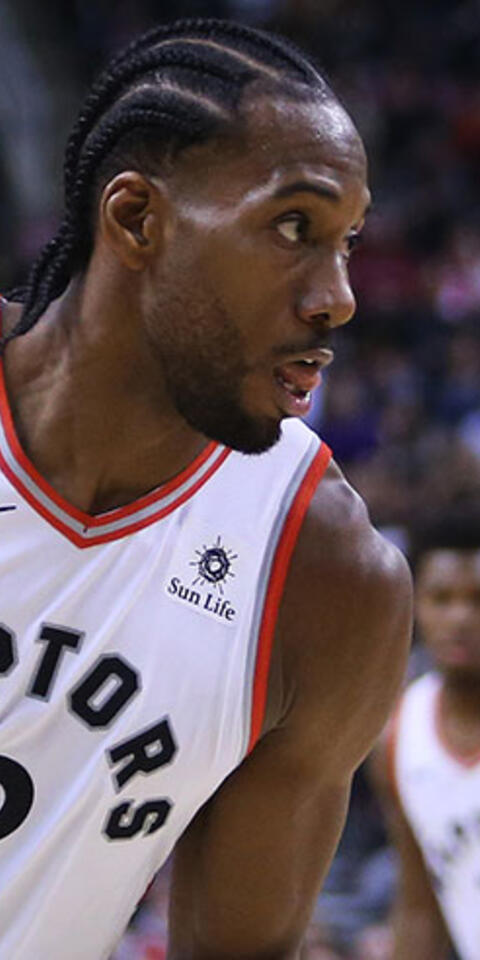 Kawhi Leonard #2 of the Toronto Raptors dribbles the ball during the second half of an NBA game against the Philadelphia 76ers at Scotiabank Arena on October 30, 2018 in Toronto, Canada