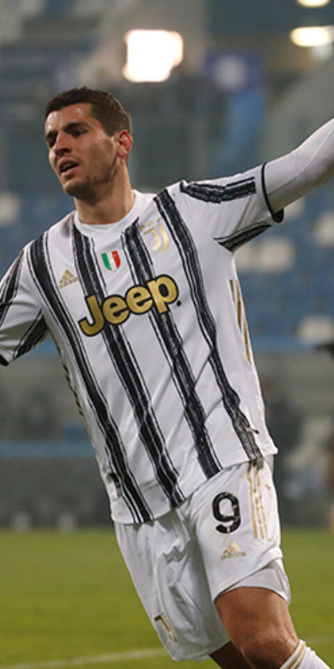 Morata celebra un gol en un partido previo al próximo Juventus Vs Bolonia