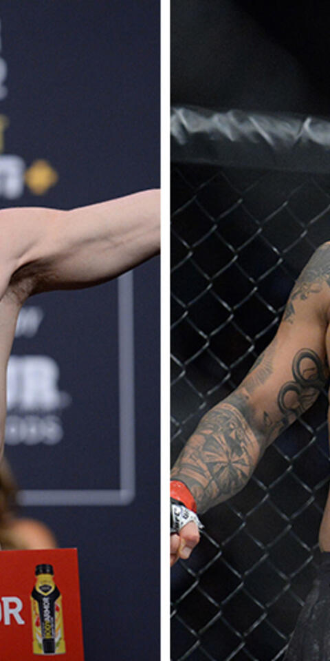 Cory Sandhagen (izq) es favorito en las cuotas de las casas de apuestas para el UFC Fight Night: Sandhagen vs Dillashaw.