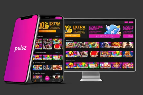 Pulsz Online Sweepstake Casino Homepage Screenshot